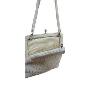 Pre - 90's Magid Art Deco Seed Pearl Cream Purse